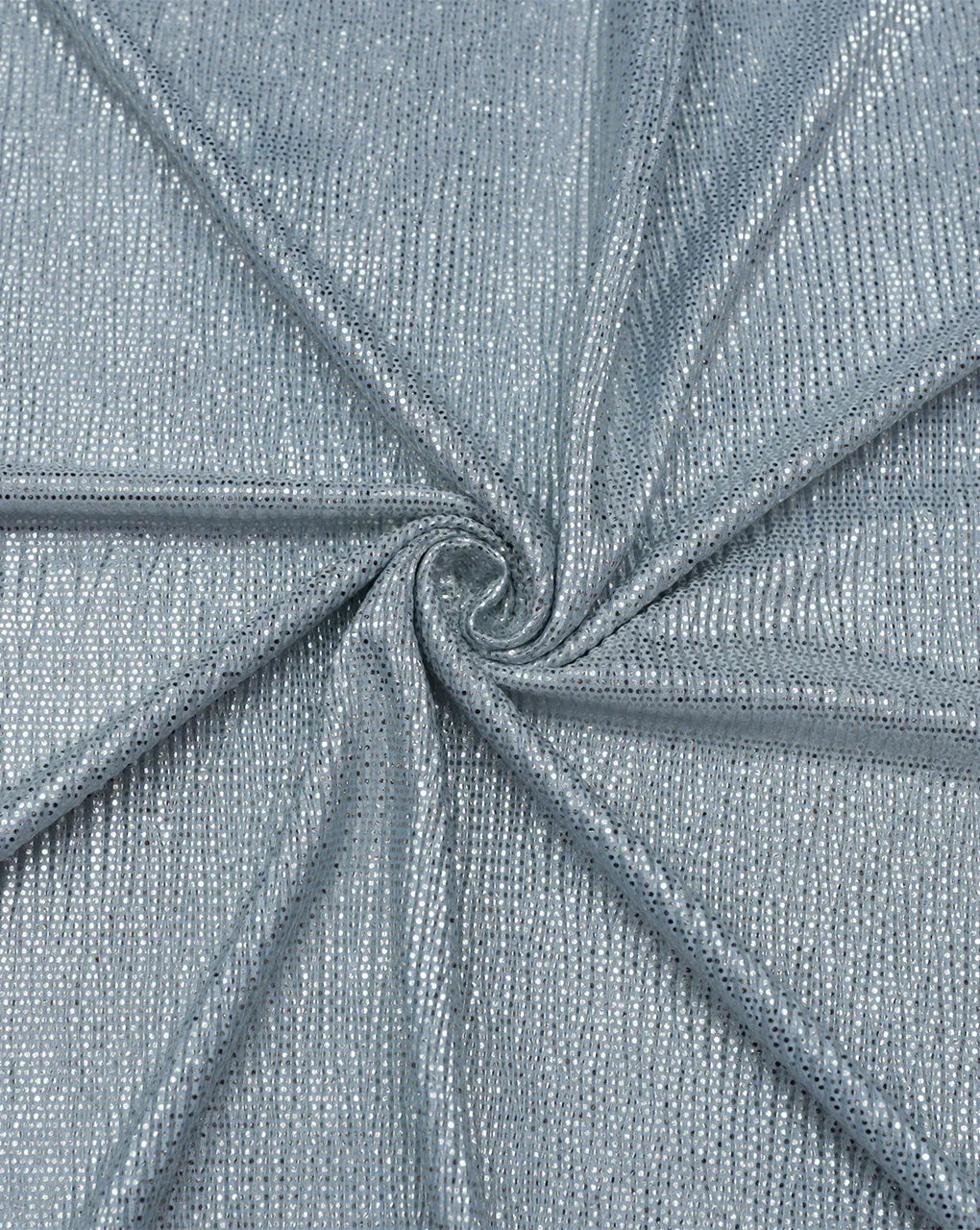 CYAN POLYESTER LUREX PLEATED FABRIC ( WIDTH 58 INCHES )