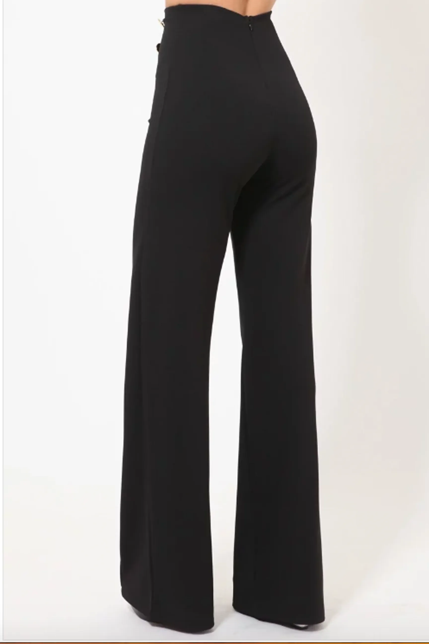 Diana High Waist Pants W/ Gold Button Details
