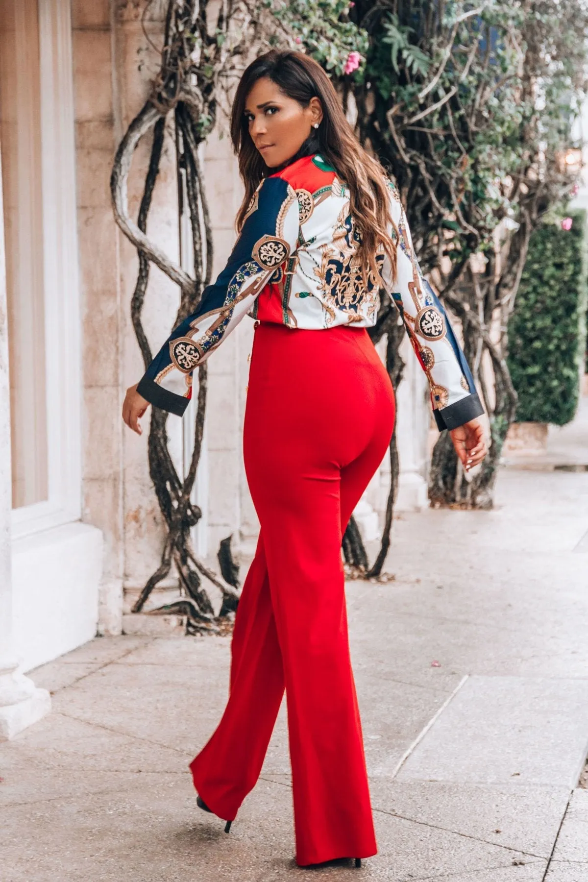 Diana High Waist Pants W/ Gold Button Details