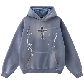 'Divinity' Graphic Print Oversized Cotton Hoodie