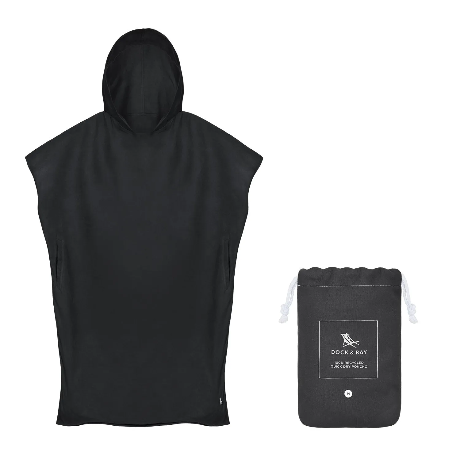 Dock & Bay Adult Poncho - Classic - Fuji Black - Customized Embroidery Personalized for You