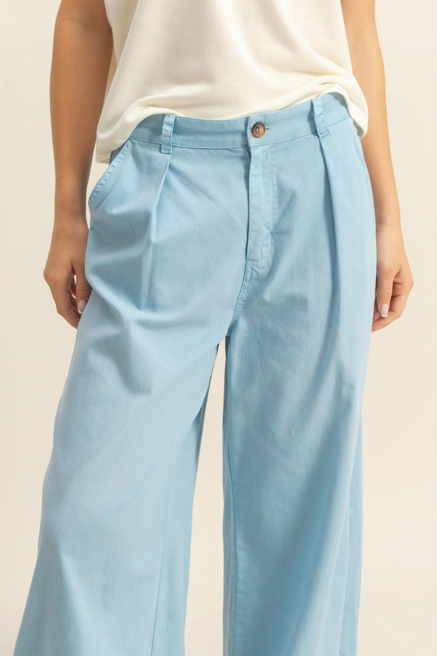 DZ24C967-High Waist Basic Wide Leg Pants