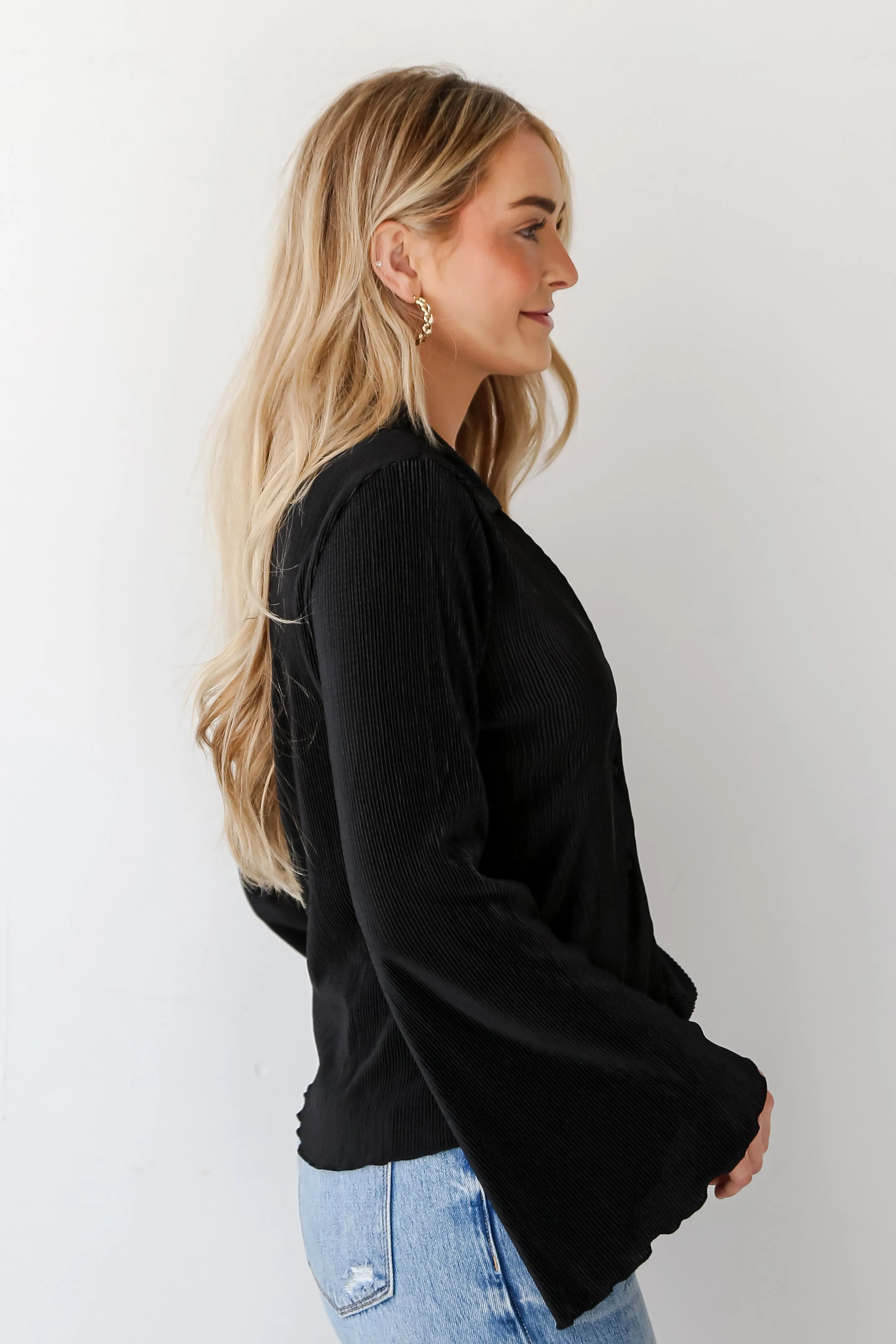 FINAL SALE - Sophisticated Aspect Plisse Blouse - DU DEAL