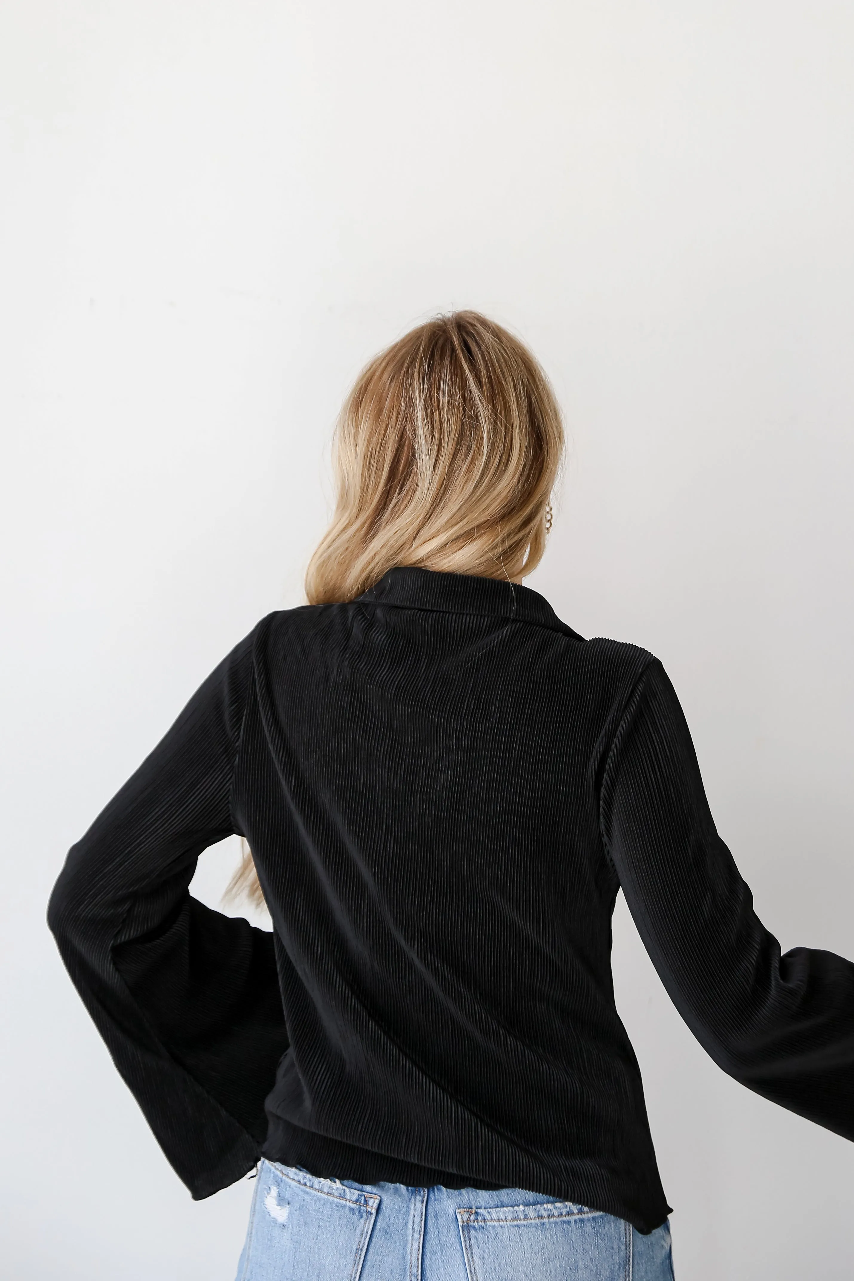 FINAL SALE - Sophisticated Aspect Plisse Blouse - DU DEAL