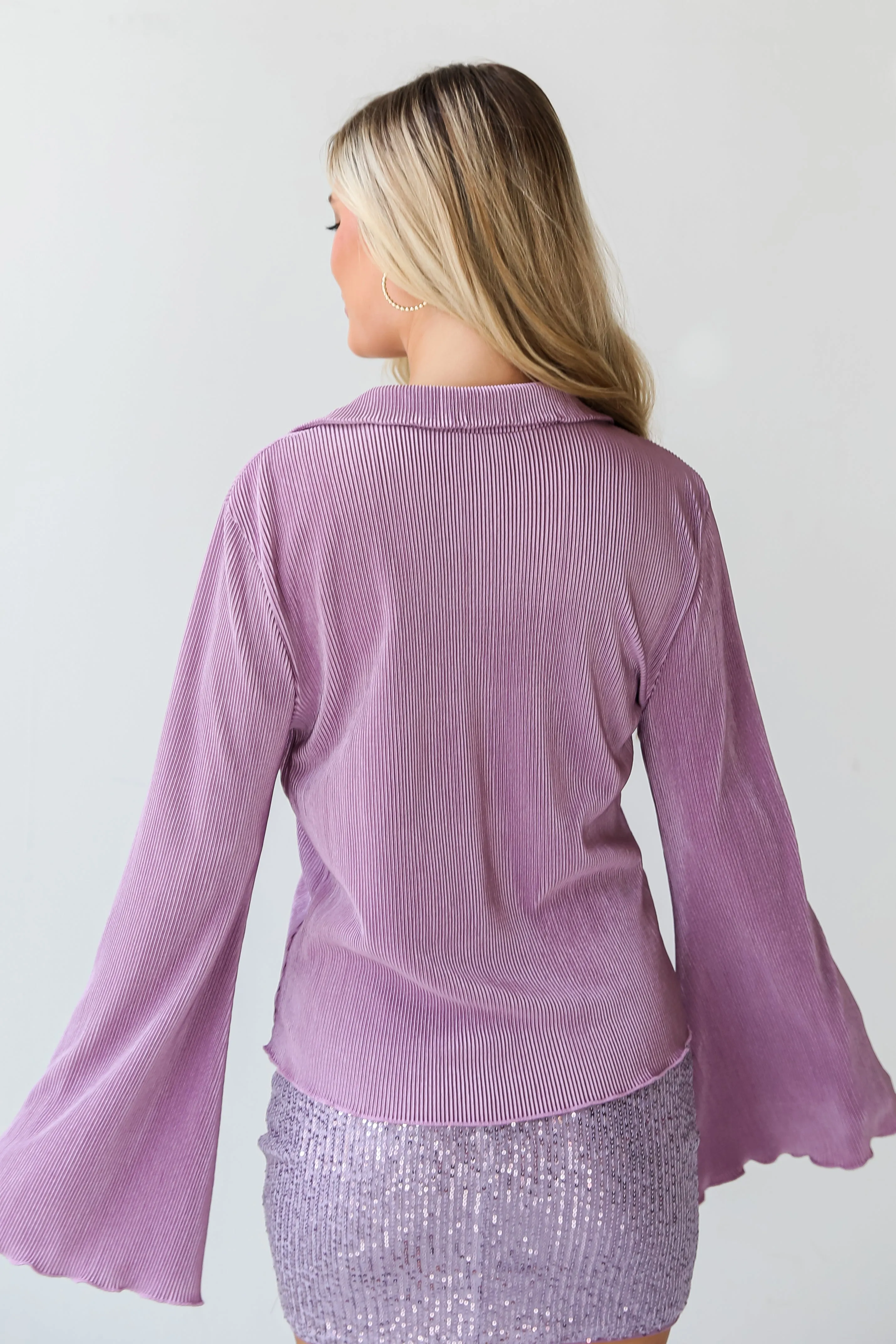 FINAL SALE - Sophisticated Aspect Plisse Blouse - DU DEAL