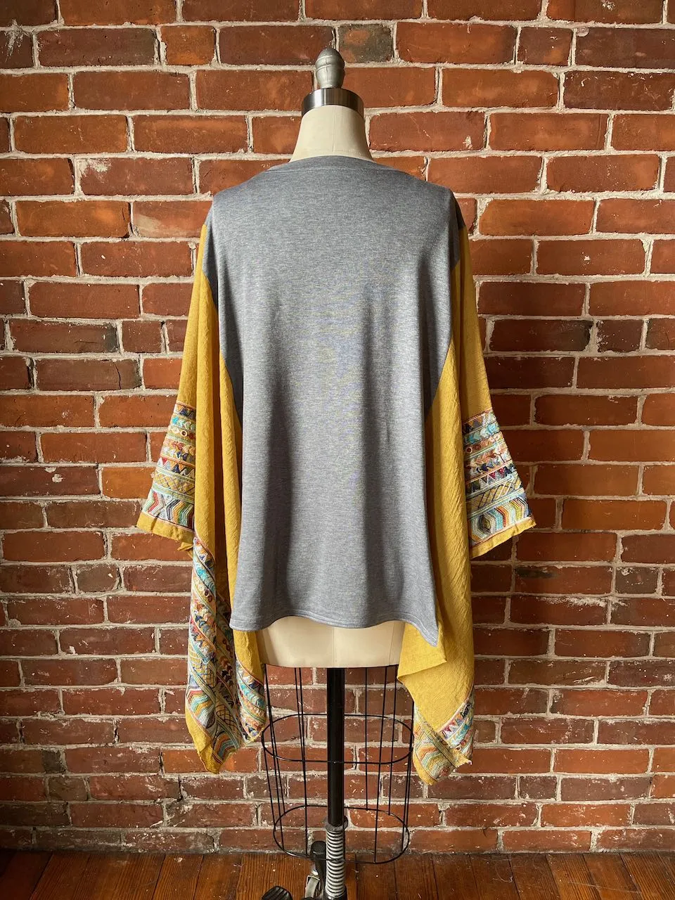 Fleetwood Mac Inspired Golden Yellow Embroidered Poncho