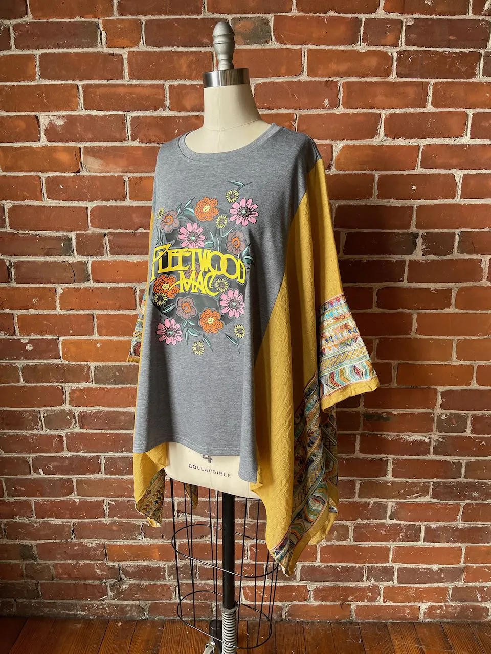 Fleetwood Mac Inspired Golden Yellow Embroidered Poncho