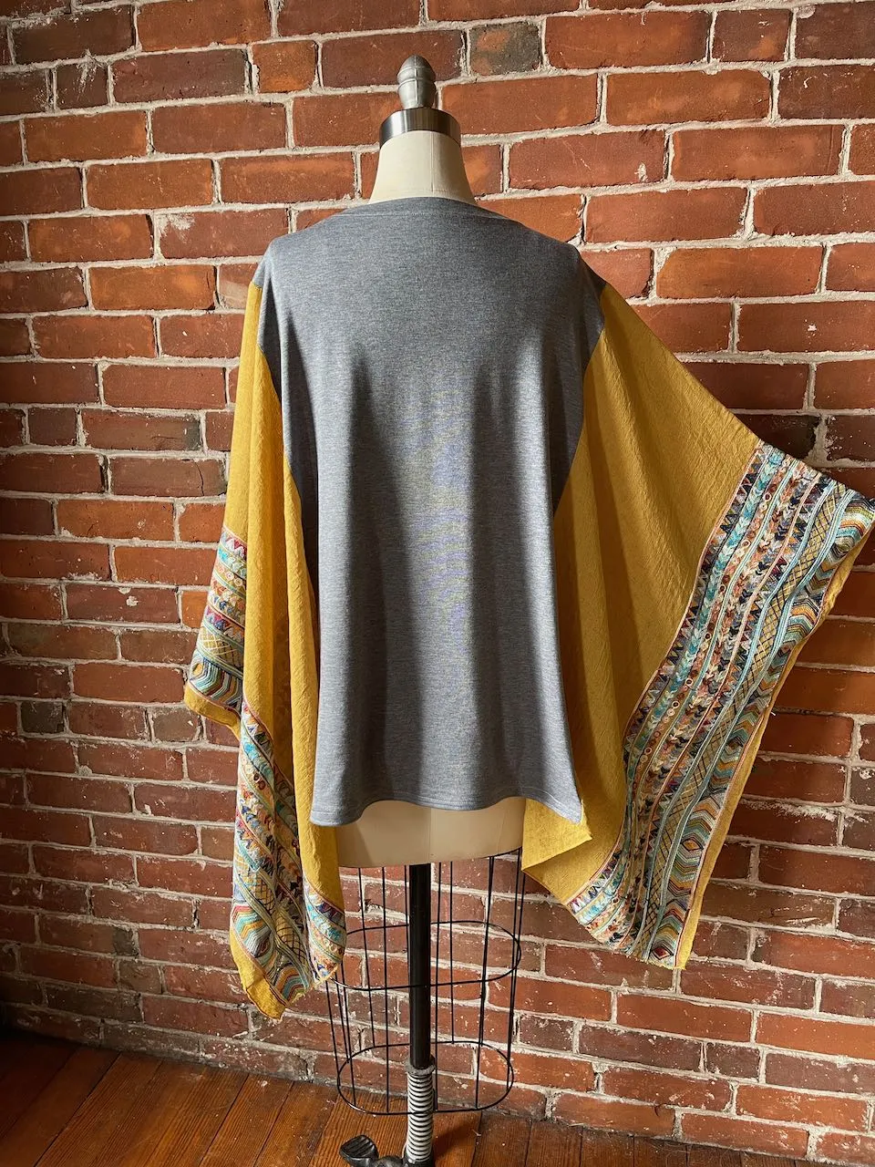 Fleetwood Mac Inspired Golden Yellow Embroidered Poncho