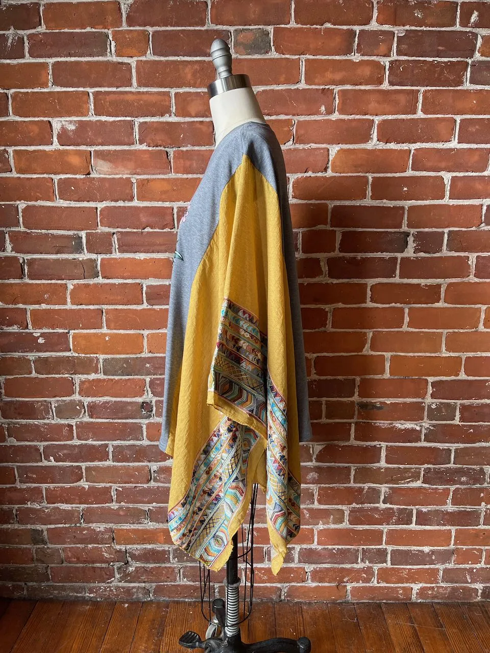 Fleetwood Mac Inspired Golden Yellow Embroidered Poncho