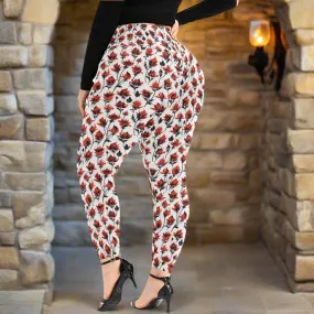 Floral Fire Women's Plus Size High Waited Leggings Women's High Waist Leggings(Plus Size)(ModelL45)