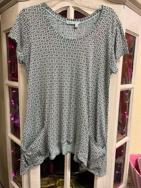 Fresh Produce Size Medium Mint/Grey Tunic