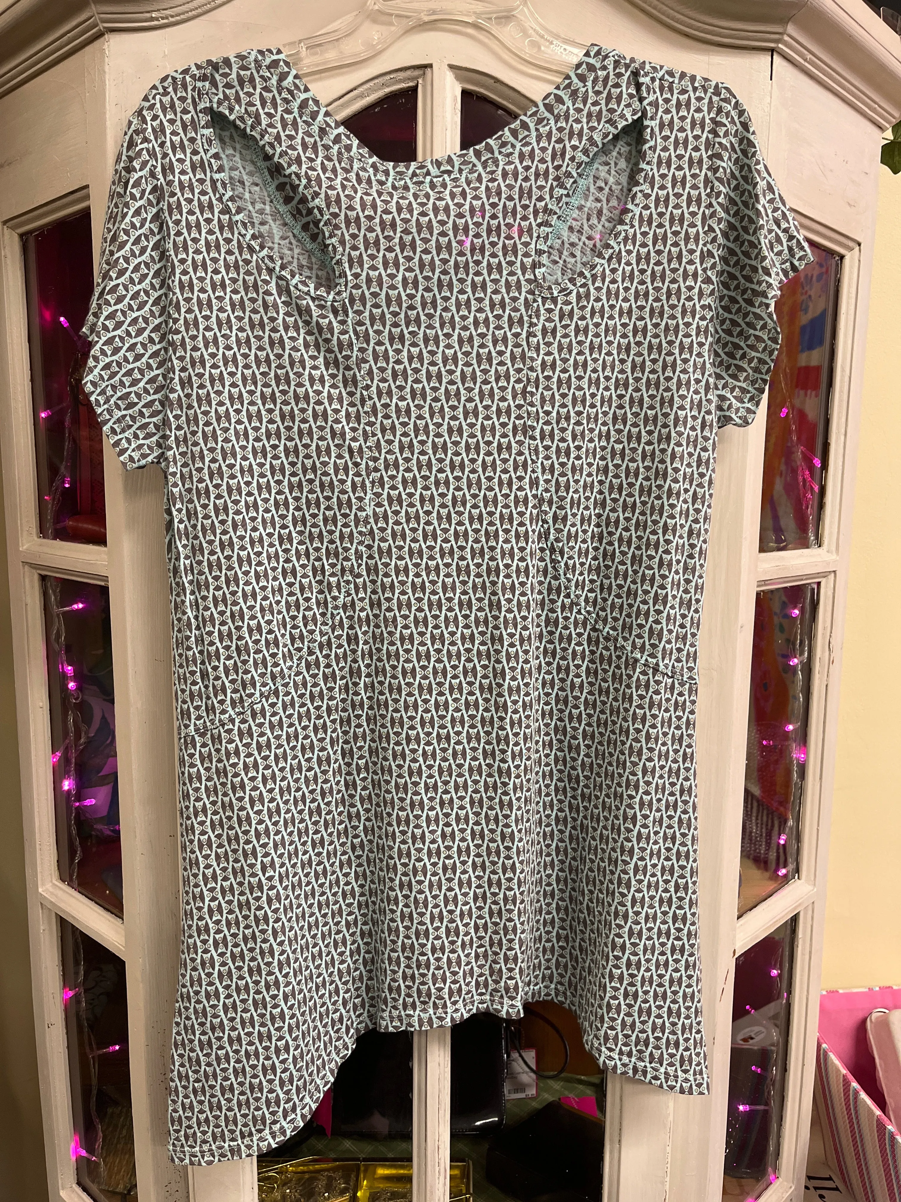 Fresh Produce Size Medium Mint/Grey Tunic