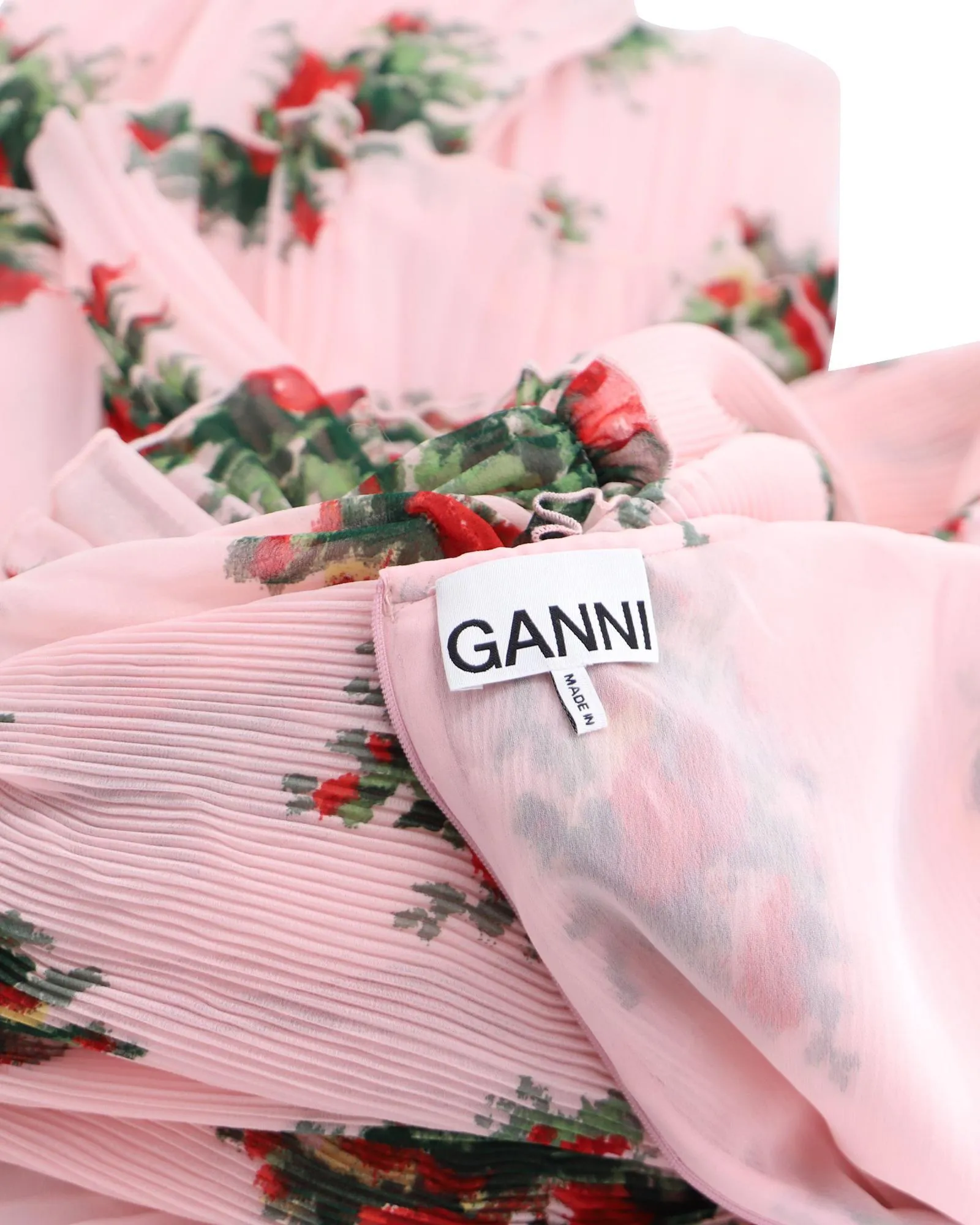 Ganni Floral Pleated Dress