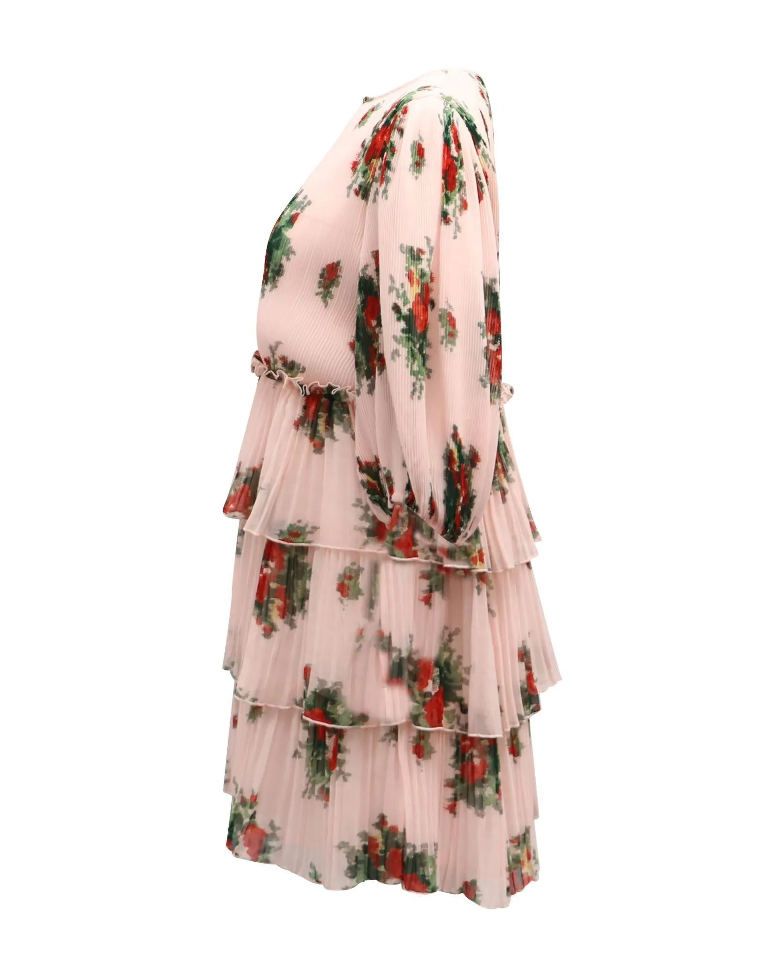 Ganni Floral Pleated Dress