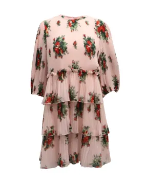 Ganni Floral Pleated Dress