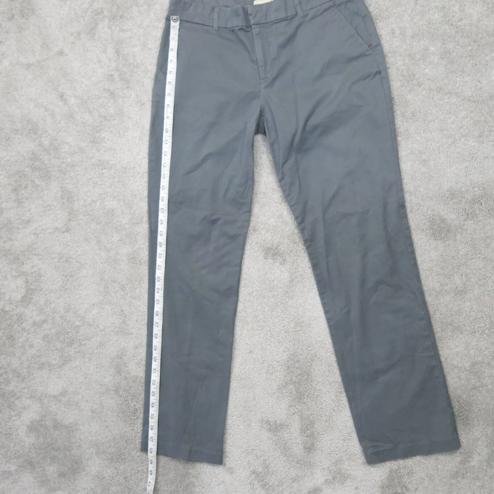 GAP Mens Straight Leg Chino Pant Mid Rise Slash Pocket Solid Slate Gray Size 8