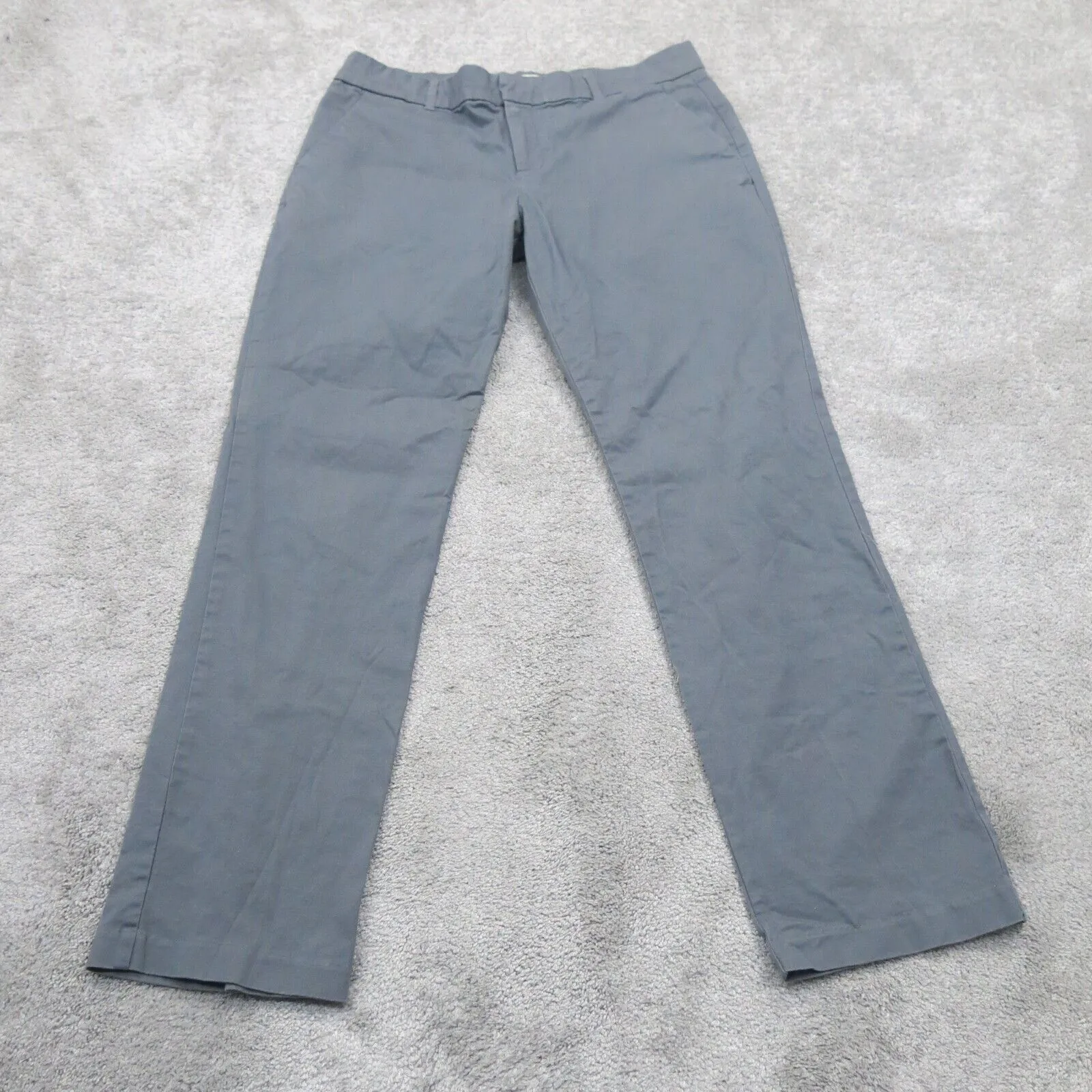 GAP Mens Straight Leg Chino Pant Mid Rise Slash Pocket Solid Slate Gray Size 8