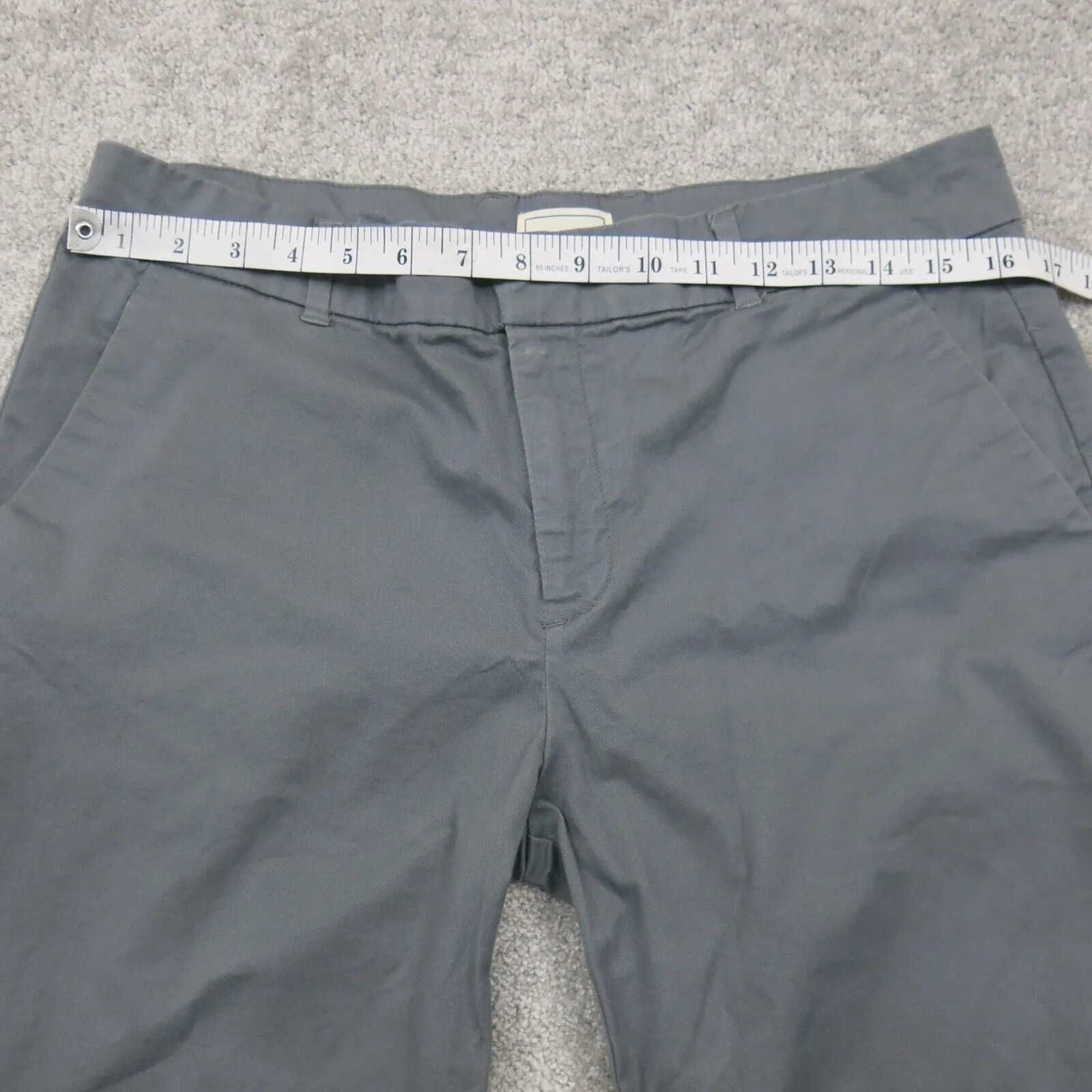 GAP Mens Straight Leg Chino Pant Mid Rise Slash Pocket Solid Slate Gray Size 8