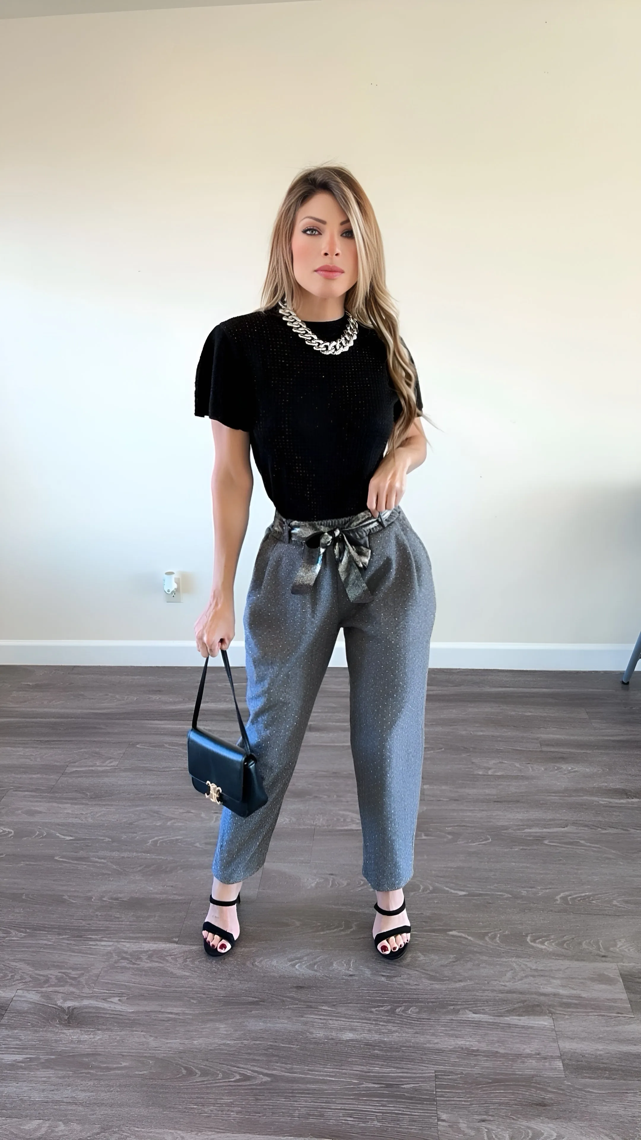 Glitter black top