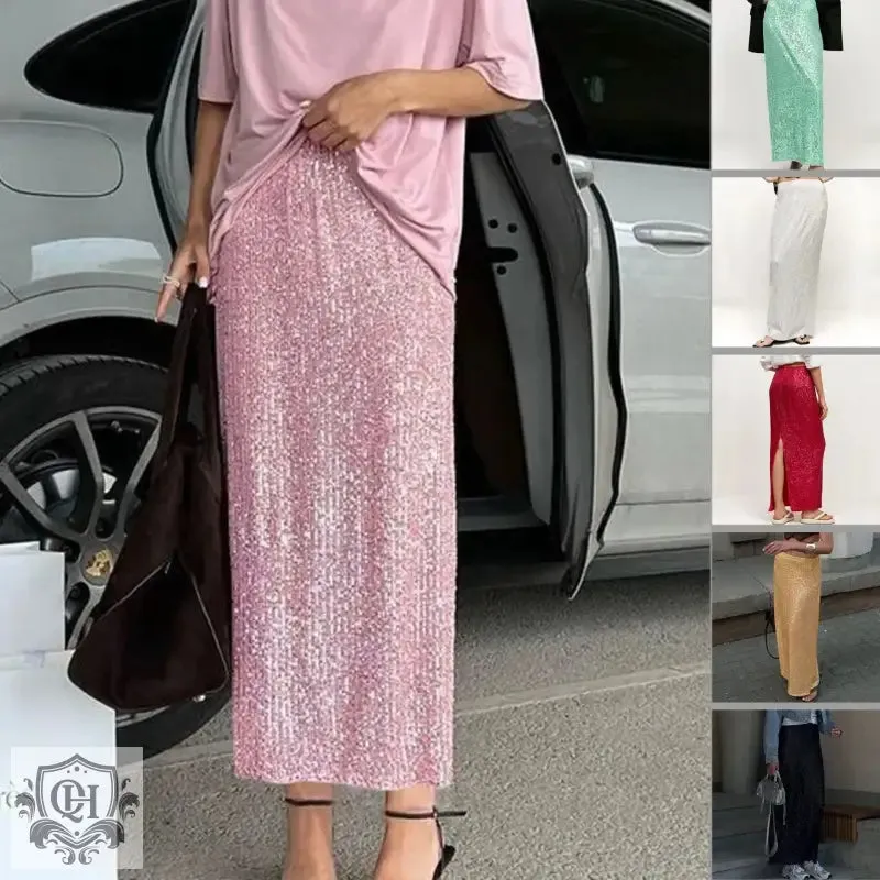 Glittering Sequin Maxi Skirt