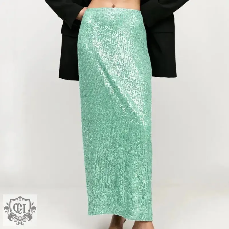 Glittering Sequin Maxi Skirt