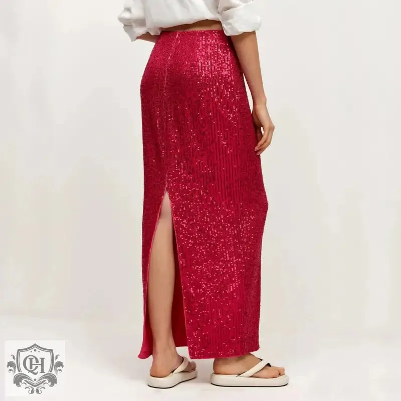 Glittering Sequin Maxi Skirt