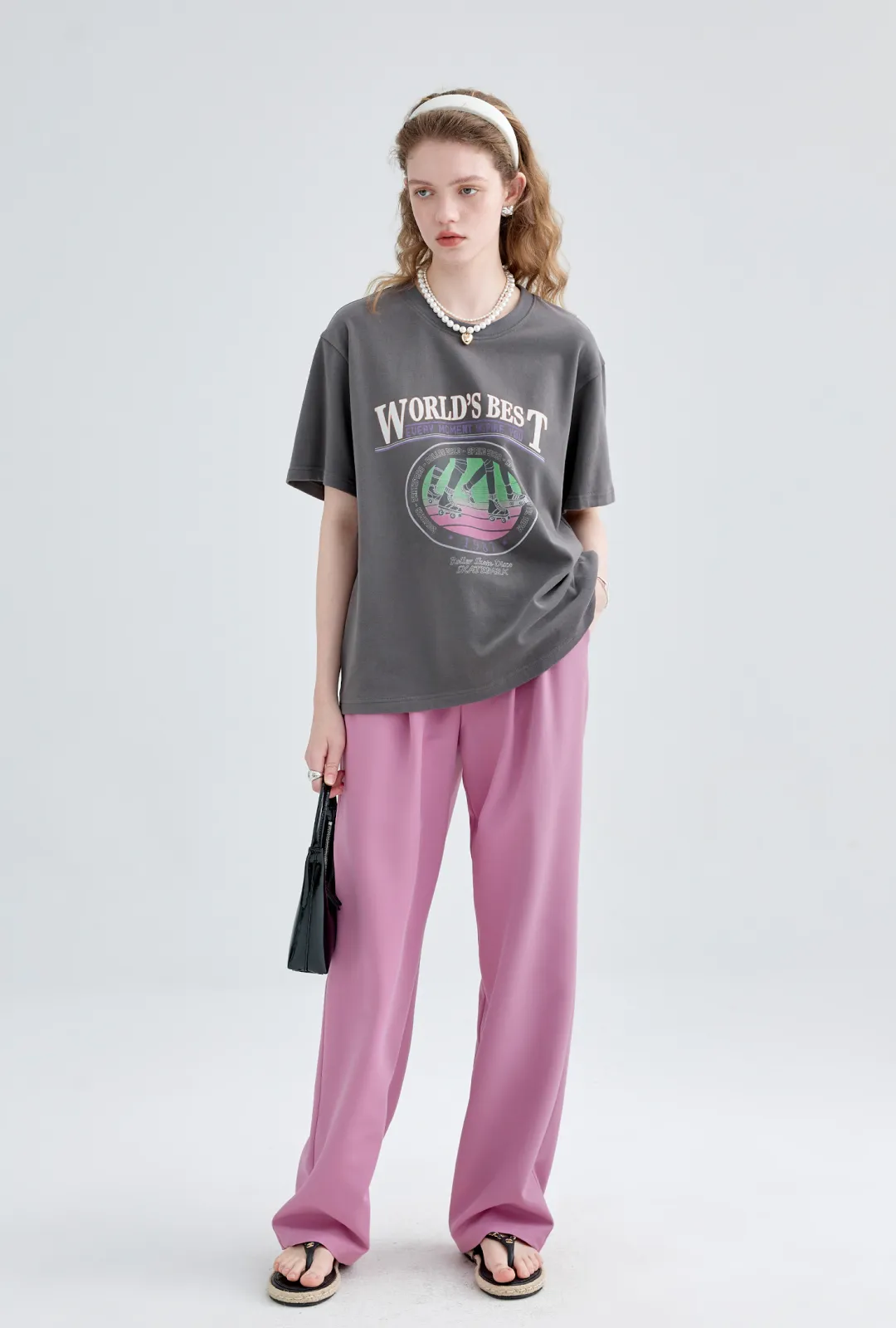 High Waist 2 Pleats Draped Pants