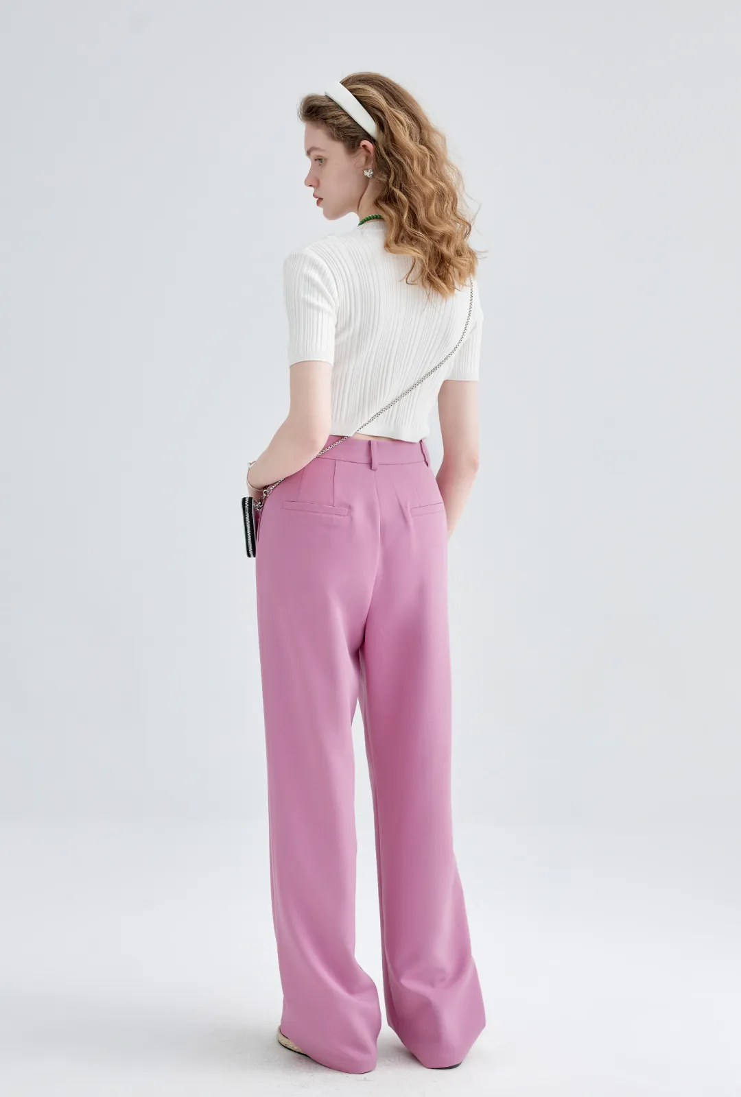 High Waist 2 Pleats Draped Pants