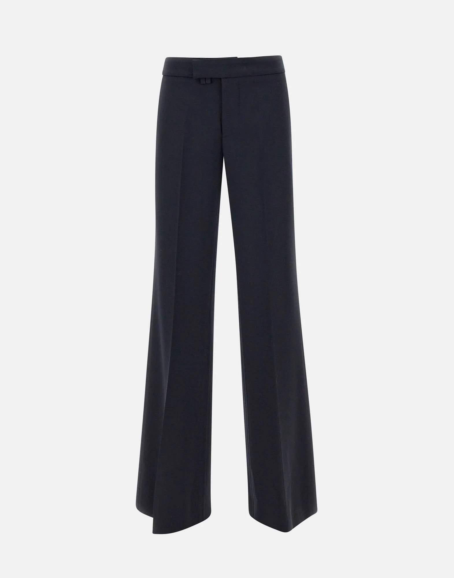 High Waist Blue Wool Trousers