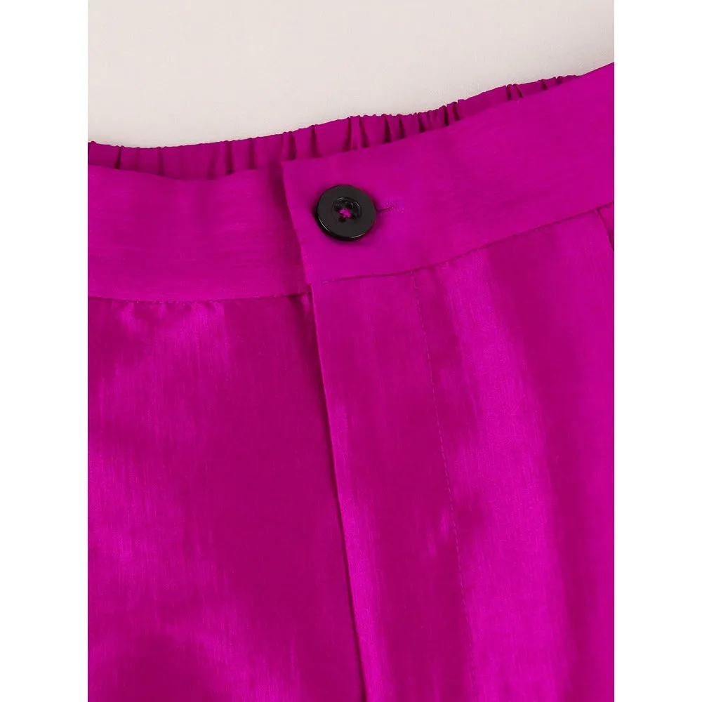 High Waist Flare Leg Ruffle Wide Leg Pants