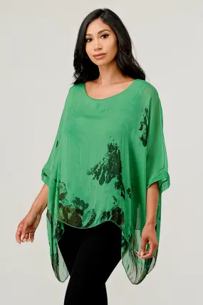 Italian Floral Raw Moda Silk Top