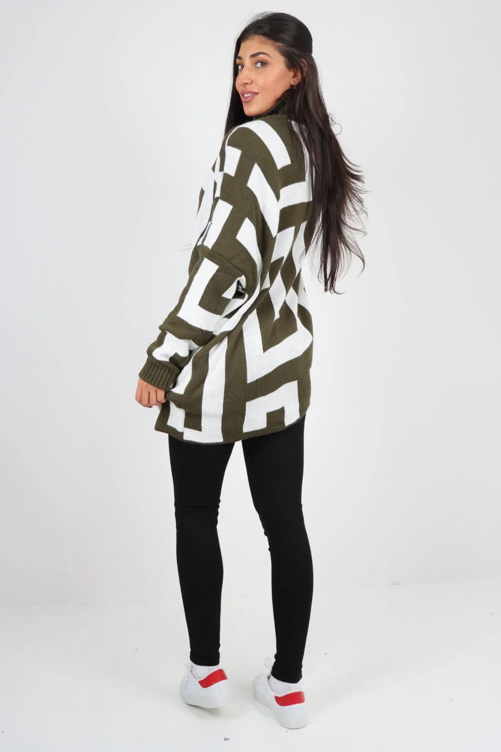 Italian High Neck Fendi Print Knitted Jumper
