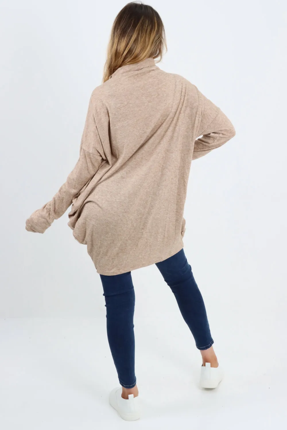 Italian Soft Knit Cowl Neck Tunic Top