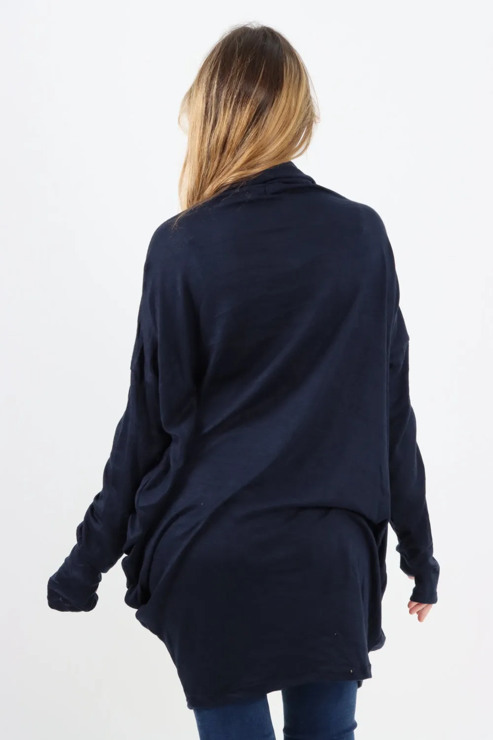 Italian Soft Knit Cowl Neck Tunic Top