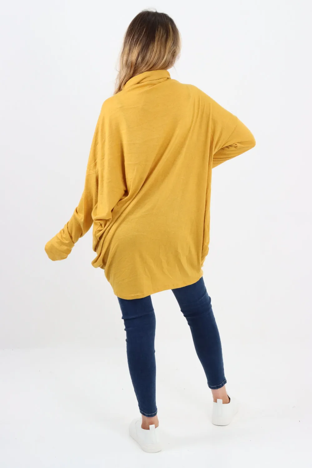 Italian Soft Knit Cowl Neck Tunic Top