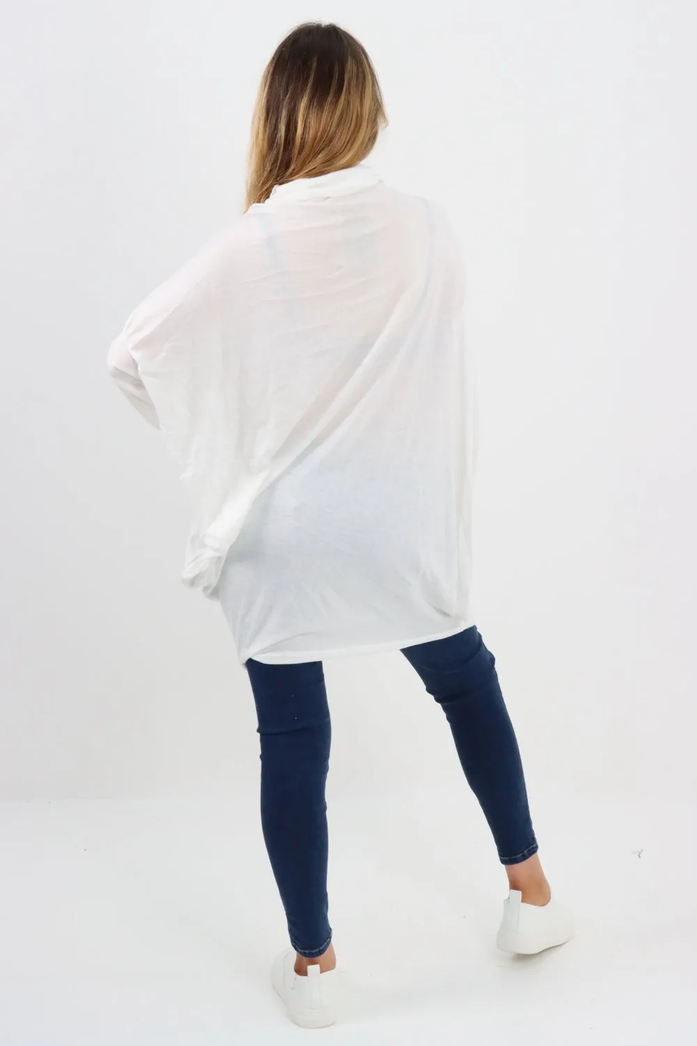 Italian Soft Knit Cowl Neck Tunic Top