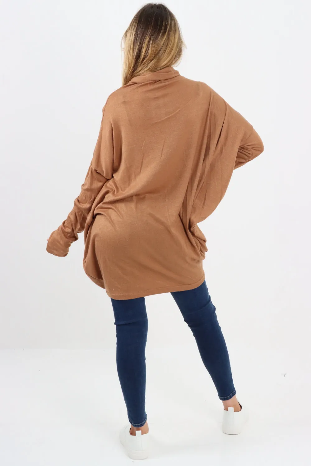 Italian Soft Knit Cowl Neck Tunic Top
