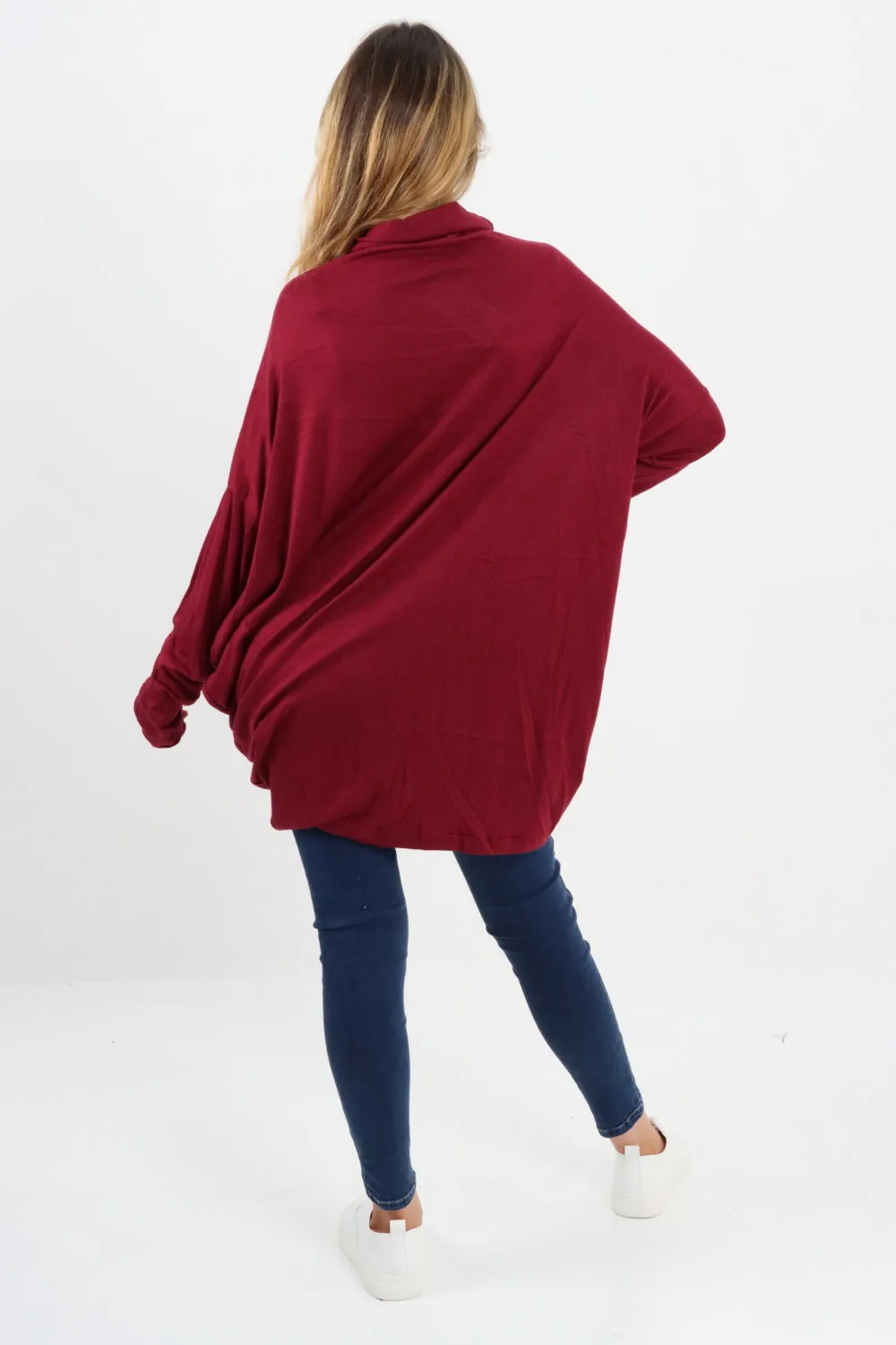 Italian Soft Knit Cowl Neck Tunic Top