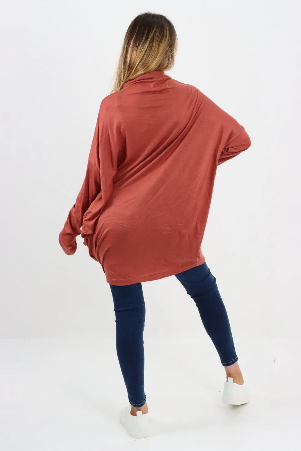 Italian Soft Knit Cowl Neck Tunic Top