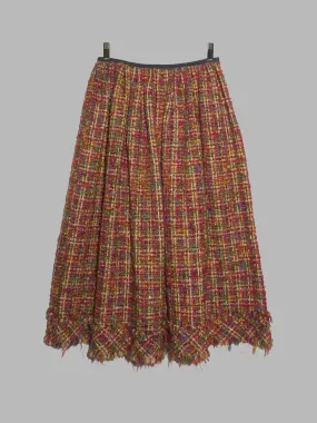 Junya Watanabe Comme des Garcons AW2000 multicolour wool boucle flared skirt S M