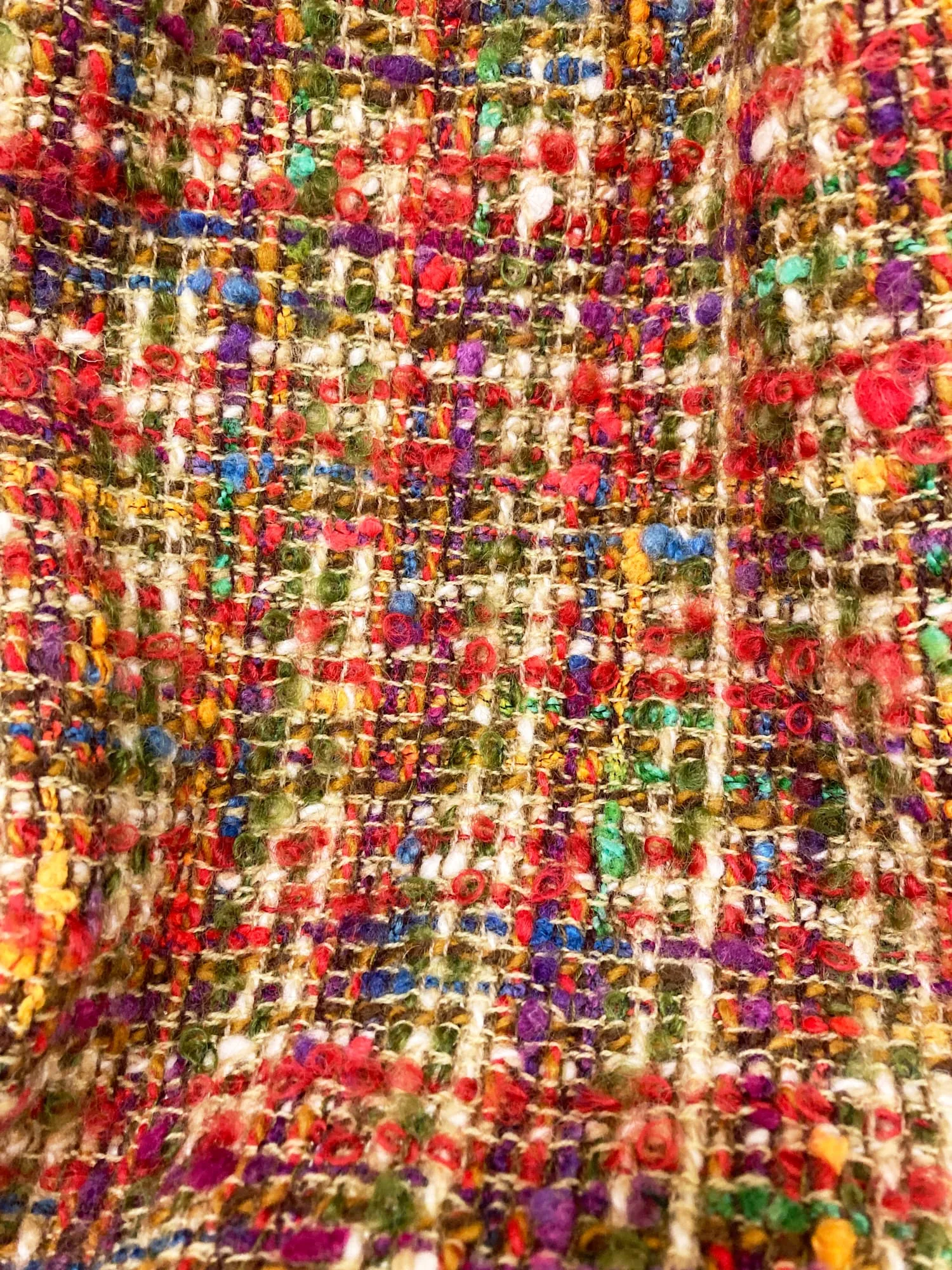 Junya Watanabe Comme des Garcons AW2000 multicolour wool boucle flared skirt S M