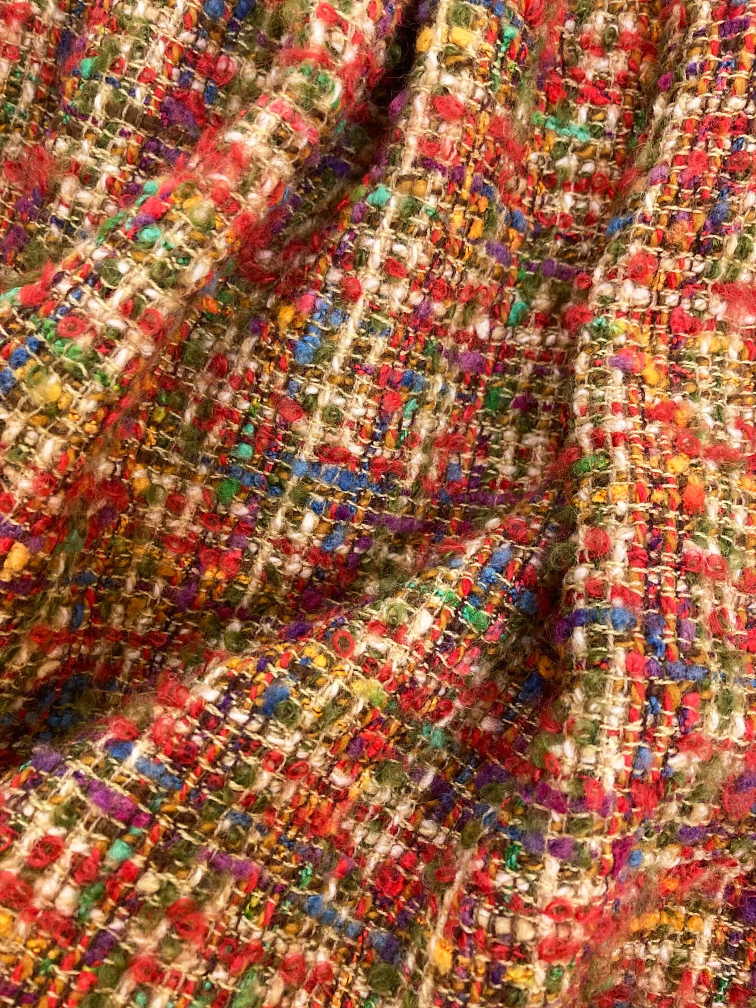 Junya Watanabe Comme des Garcons AW2000 multicolour wool boucle flared skirt S M