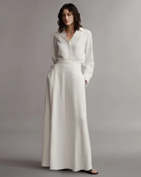 Kennedy Skirt in Coated Viscose Linen