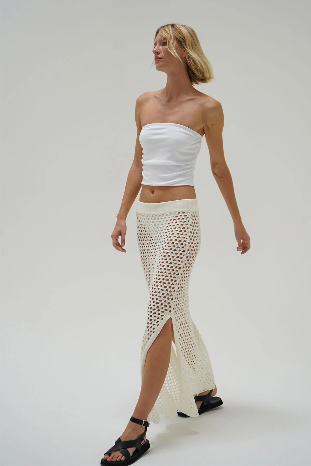 Kylie Open Knit Skirt - Ivory