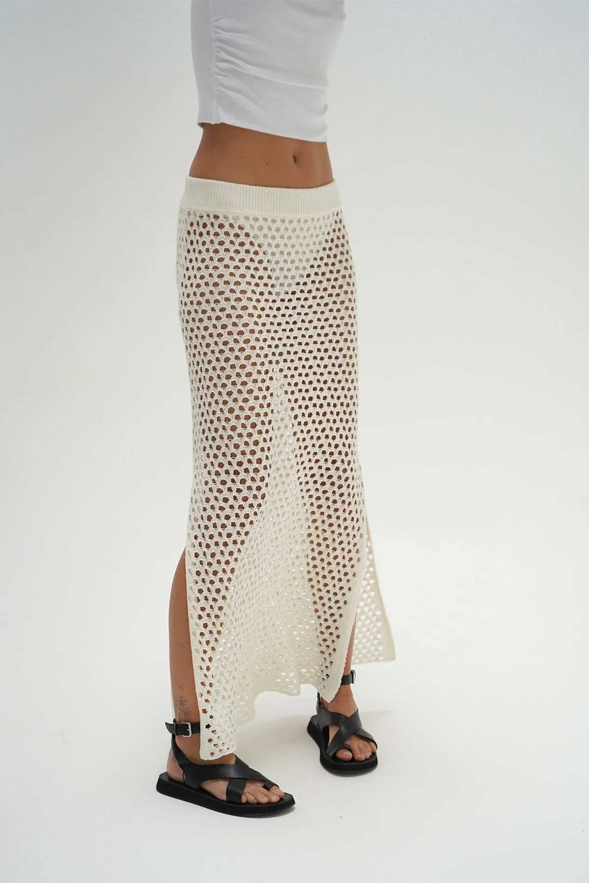 Kylie Open Knit Skirt - Ivory
