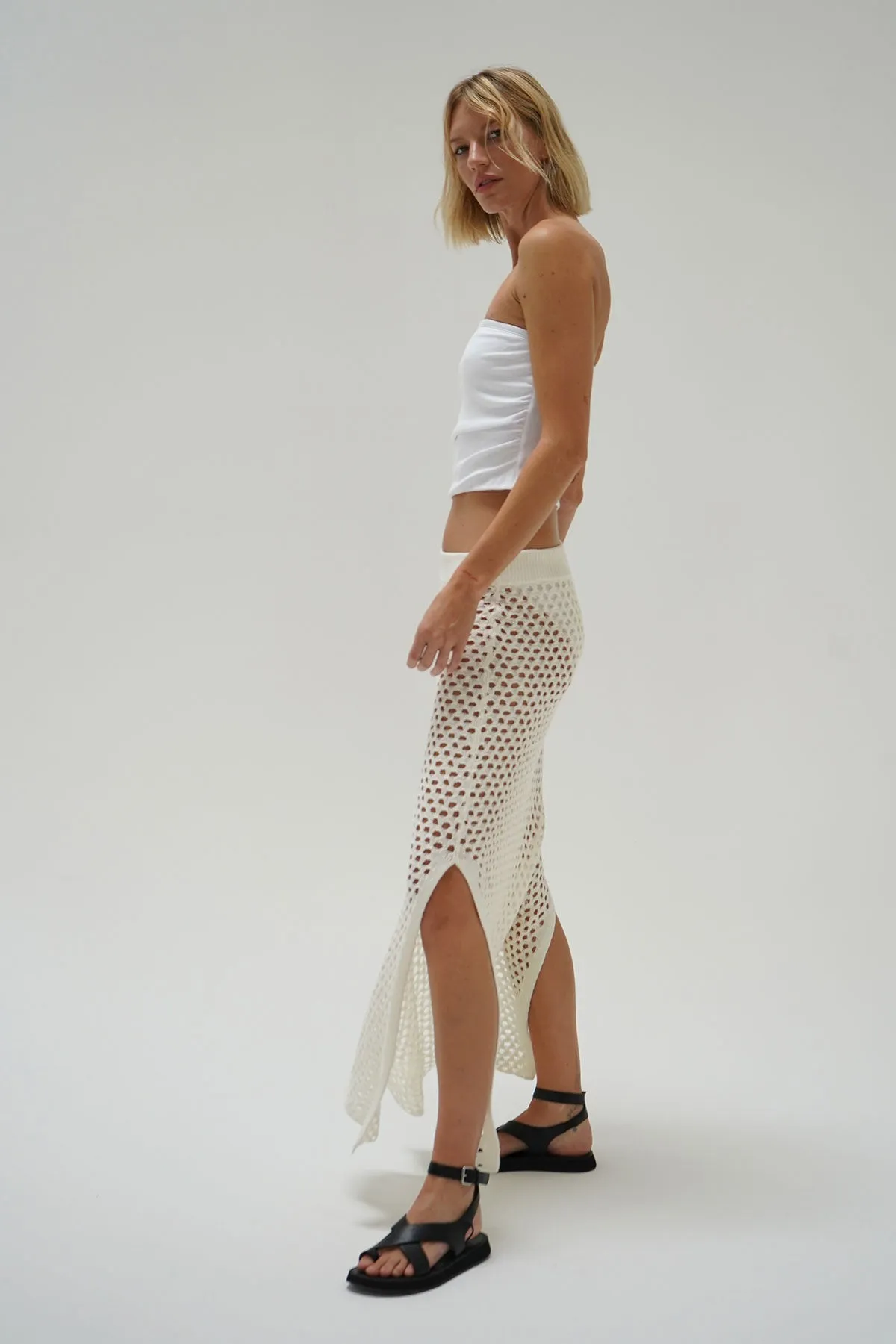 Kylie Open Knit Skirt - Ivory
