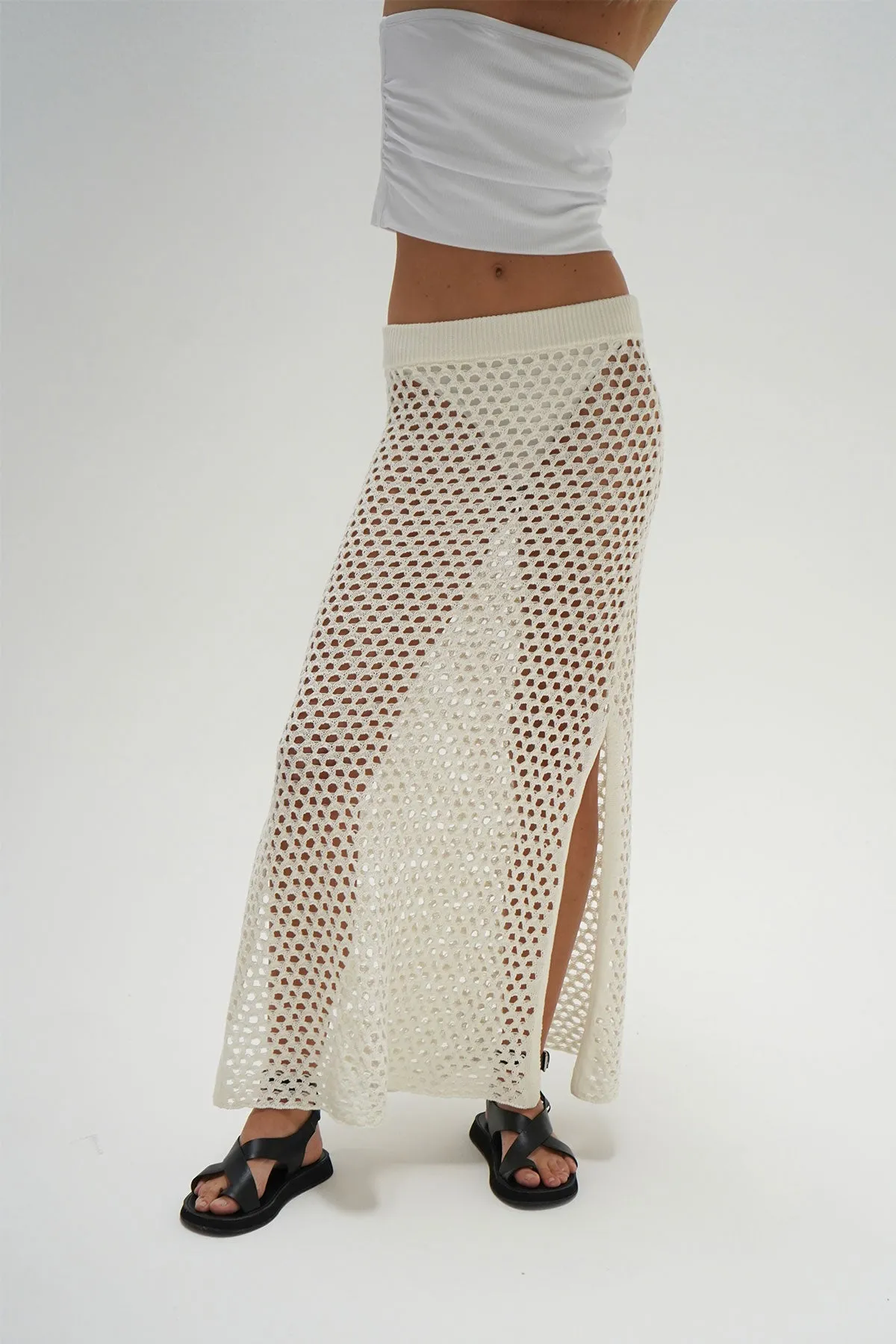 Kylie Open Knit Skirt - Ivory