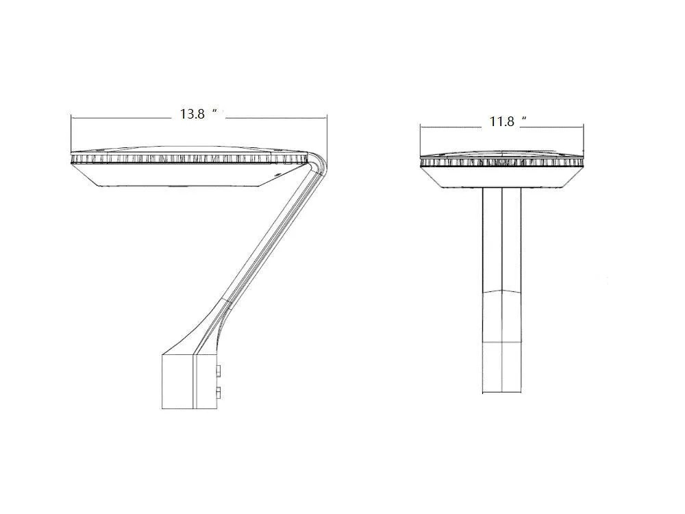 LED Post Top Light, 100 Watts, 11000 Lumens, 5000K, 120-277V