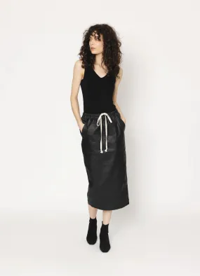 Lynn Skirt - Black Coated Cotton