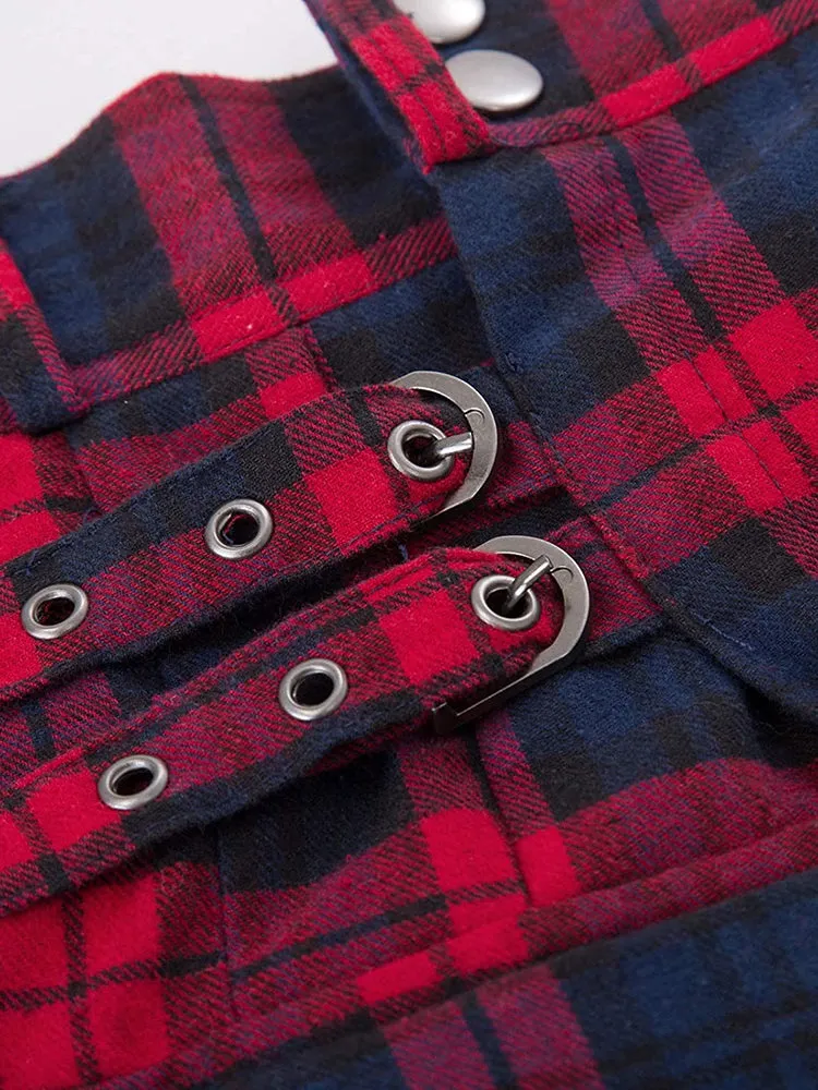 Mens Plaid Pleated Skirt